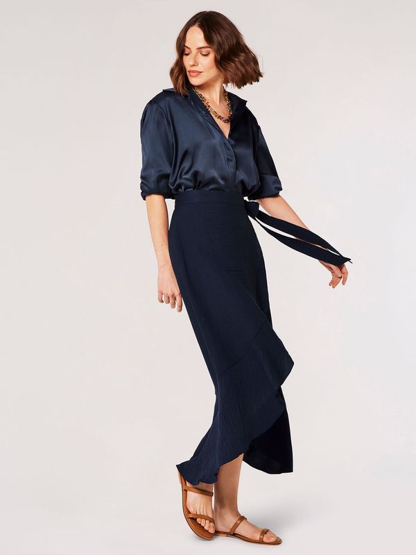 Apricot Ruffle Maxi Skirt - 829916