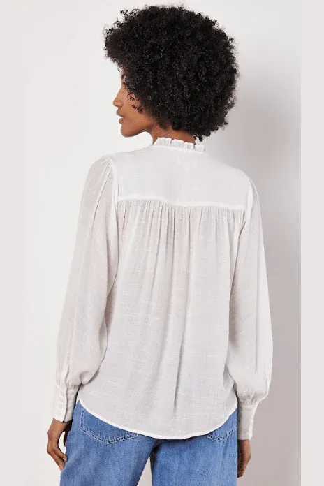 Apricot Ruffle Neck Blouse - 879454