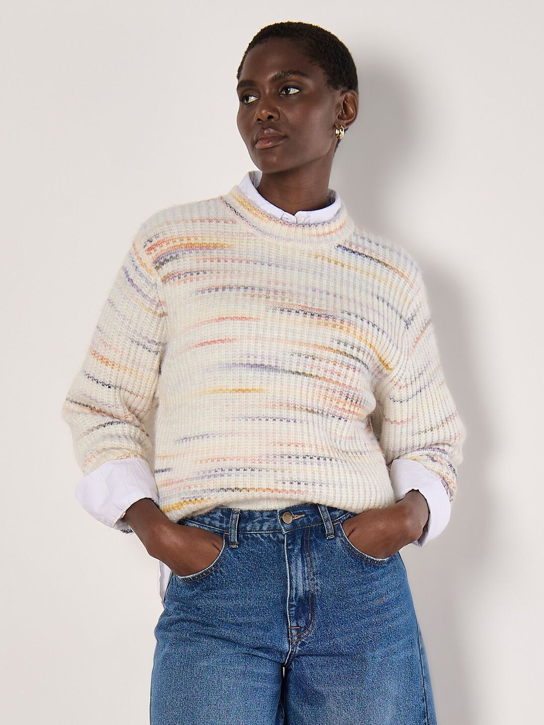 Apricot Space Dye Sweater