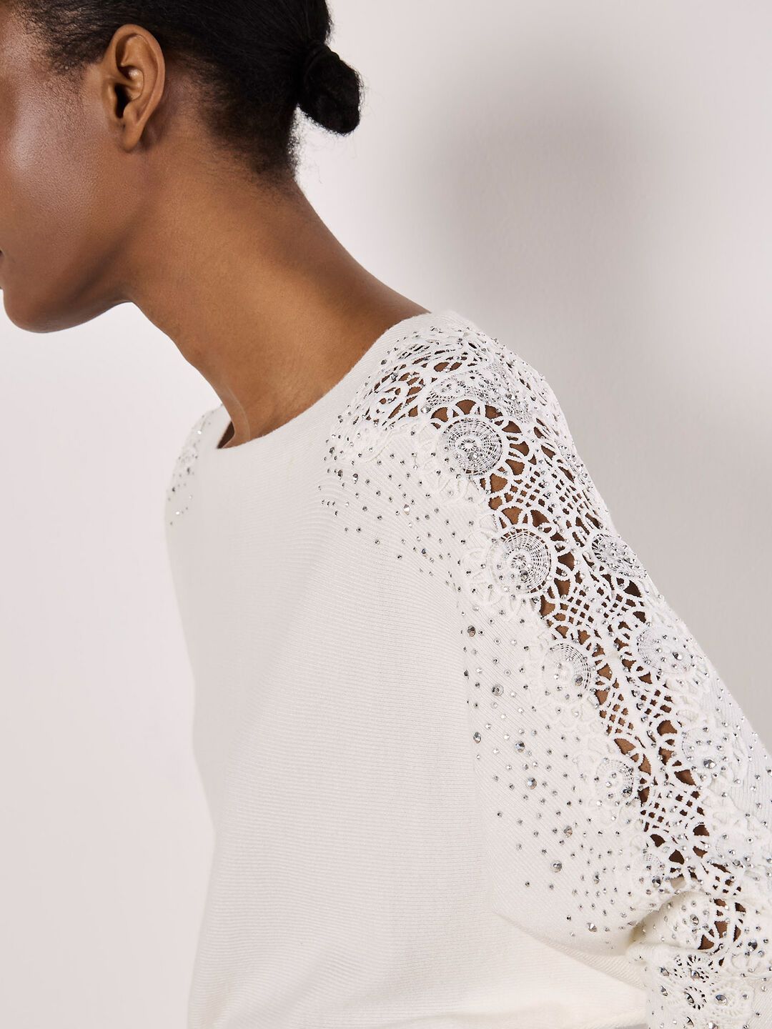 Apricot Lace/Stud Sweater - 898981