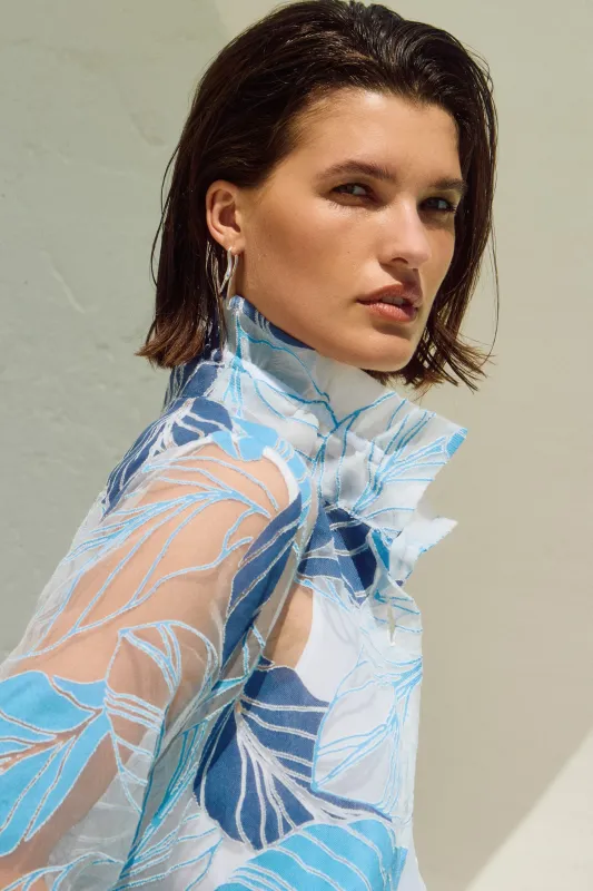 Ribkoff - Novelty Leaf-Print Trapeze Jacket - 251135