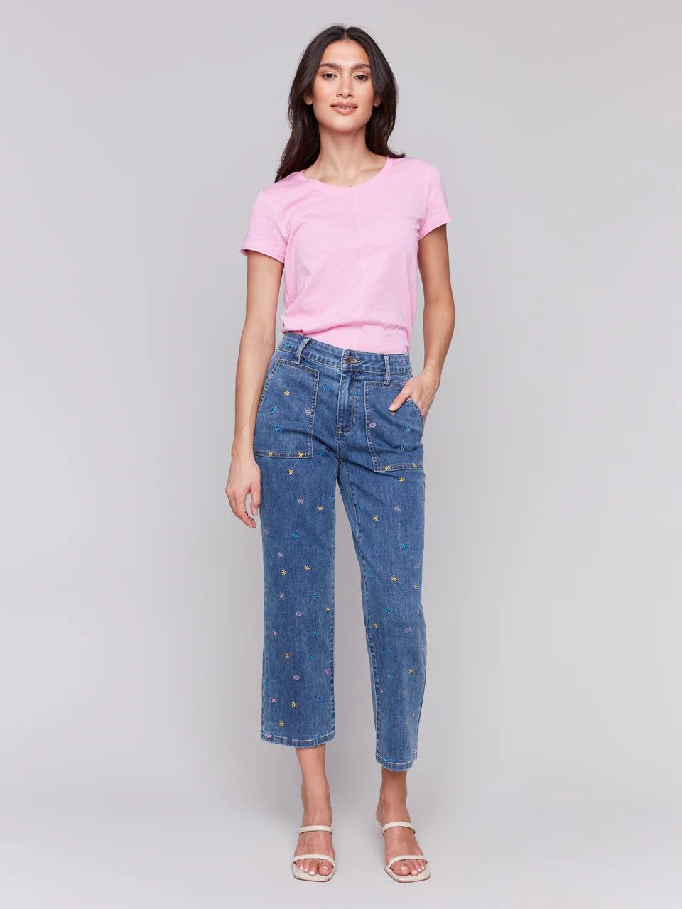Charlie B Cropped Utility Pkt Jean - C5632