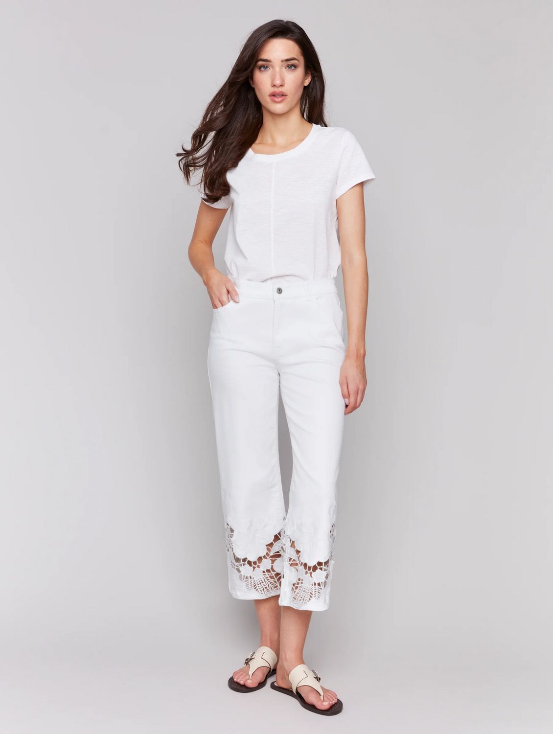 Charlie B Flare Leg w/Laser Cut Lace - C5648
