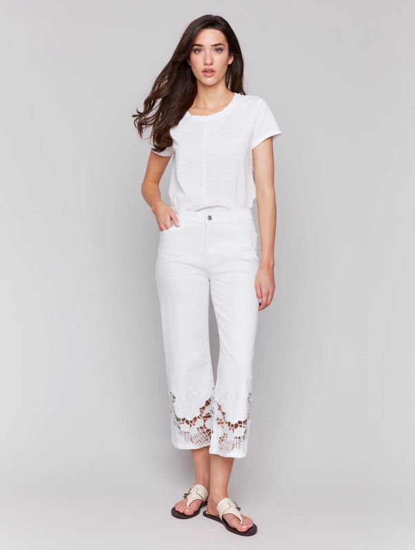 Charlie B Flare Leg w/Laser Cut Lace - C5648