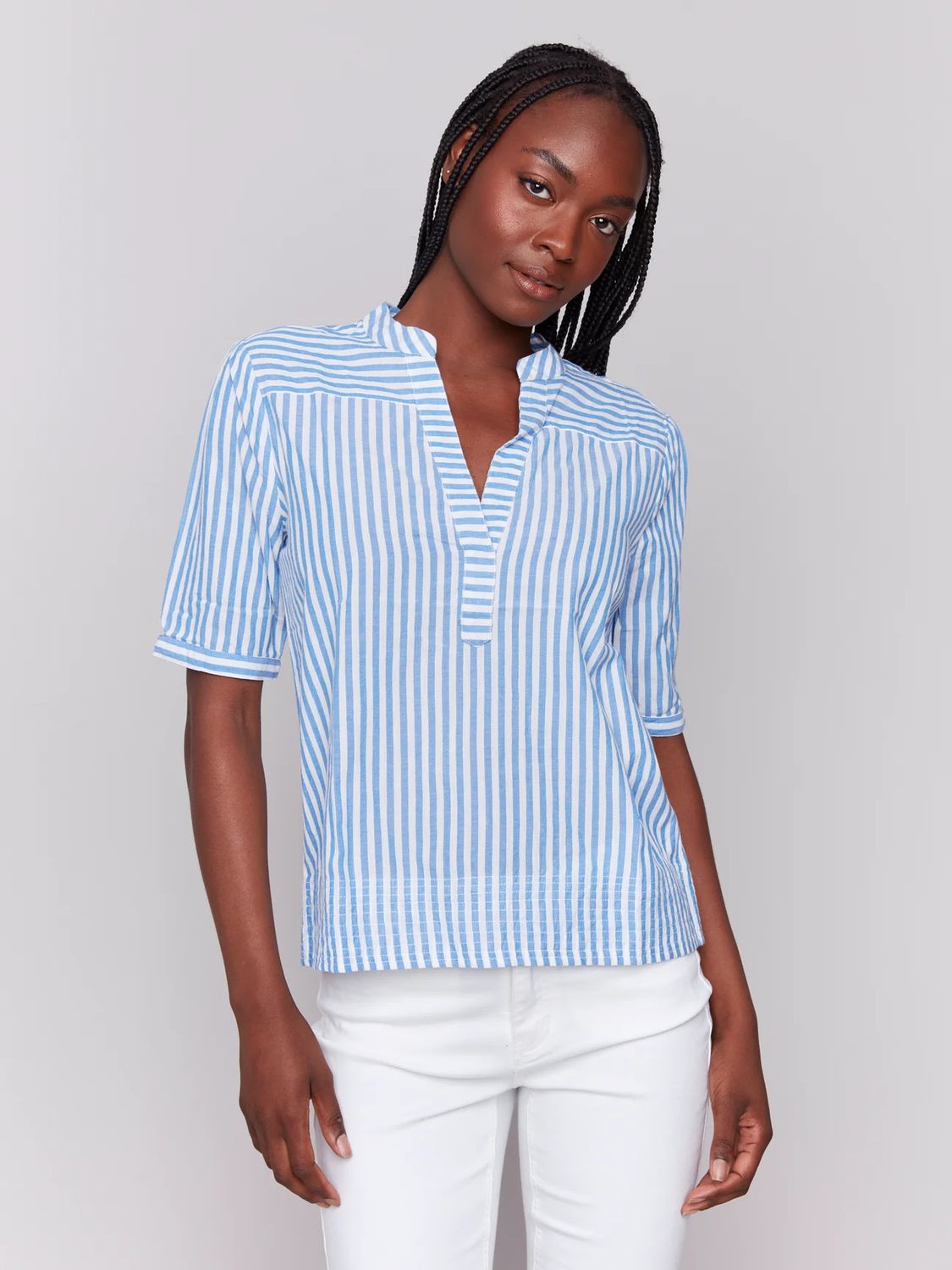 Charlie B S/S Popover Top - C4569P