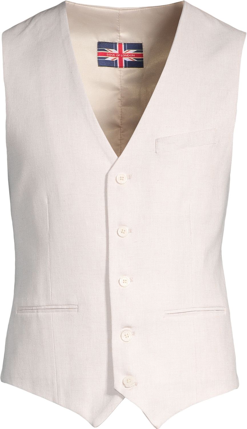 Soul Off White Linen Vest - SOVE241175