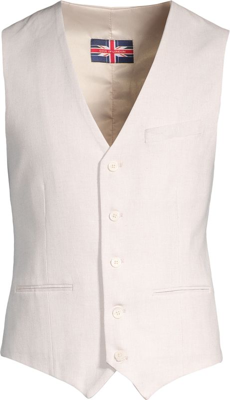 Soul Off White Linen Vest - SOVE241175