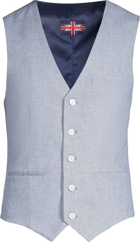 Soul Blue Linen Vest - SOVE241175