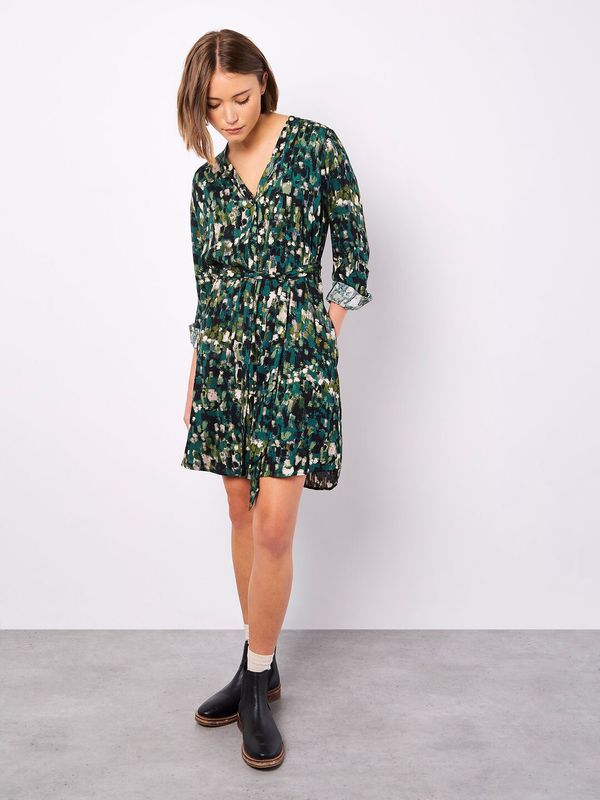 Apricot Brushstroke Shirt Dress - 950603