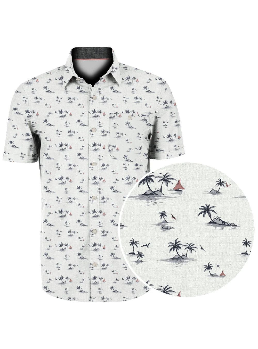 P/Z Palm &amp; Sail Linen S/S Shirt - 7464331
