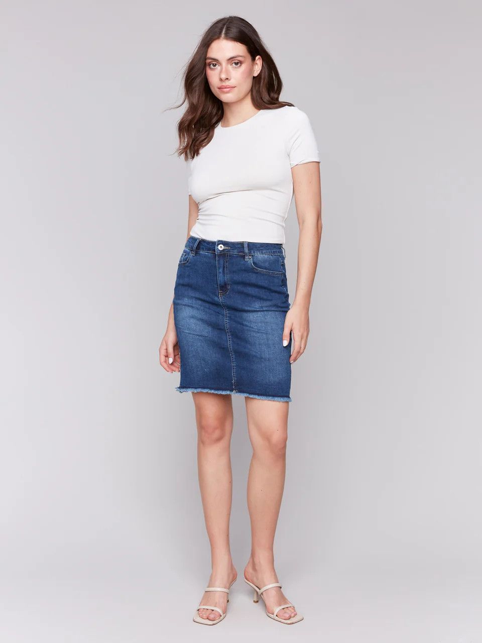 Charlie B Denim Skort C7042T