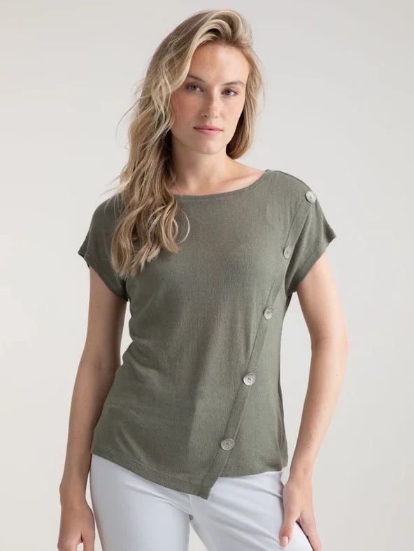 Marble Side Button Top 7845