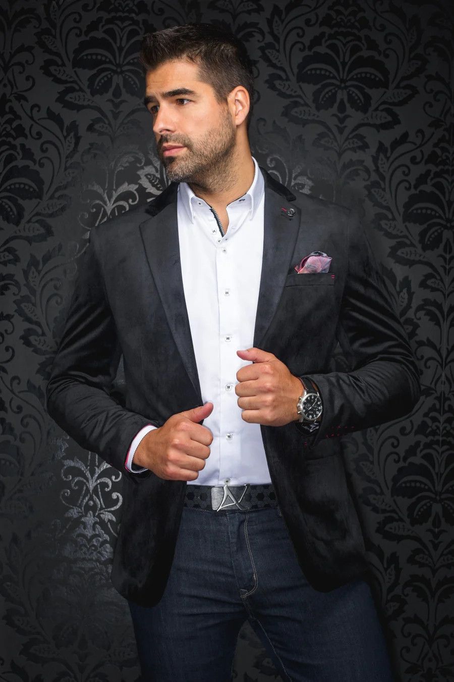 Au Noir Stretch Blazer, Color: Bogart Black, Size: 40