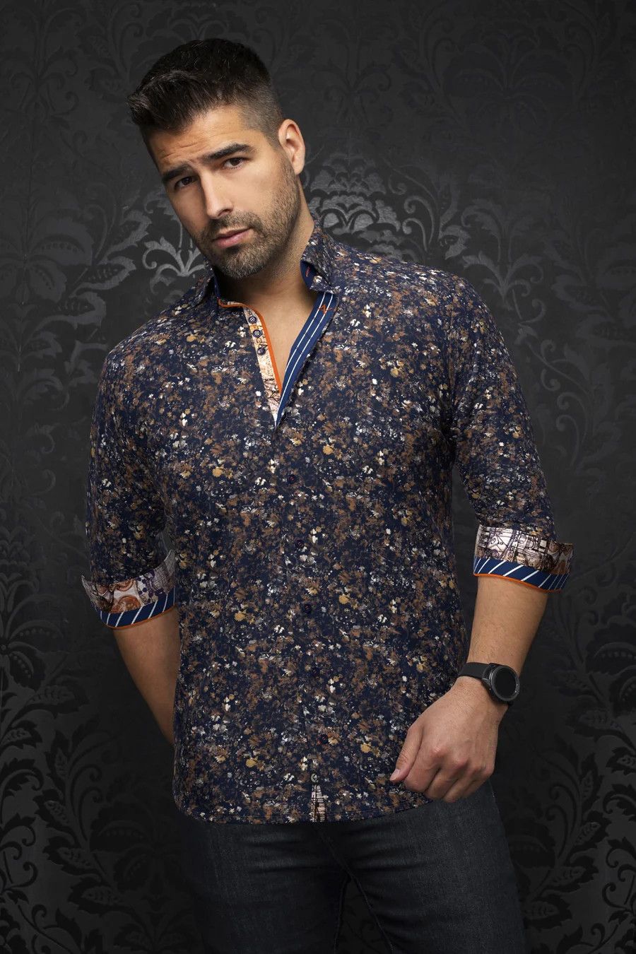 Au Noir Knit Cotton Shirt, Color: Eliade, Size: Med