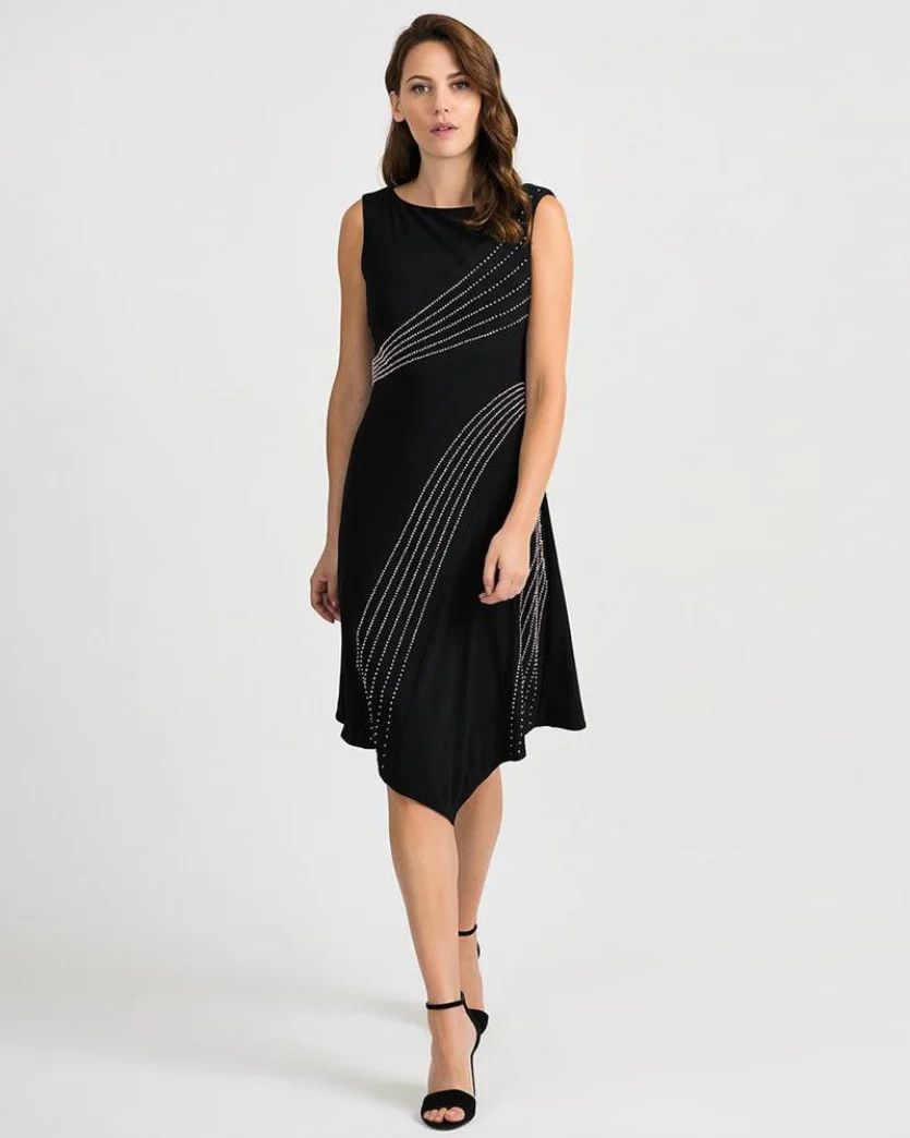 Ribkoff Asymmetrical Glitz Dress Black 201124
