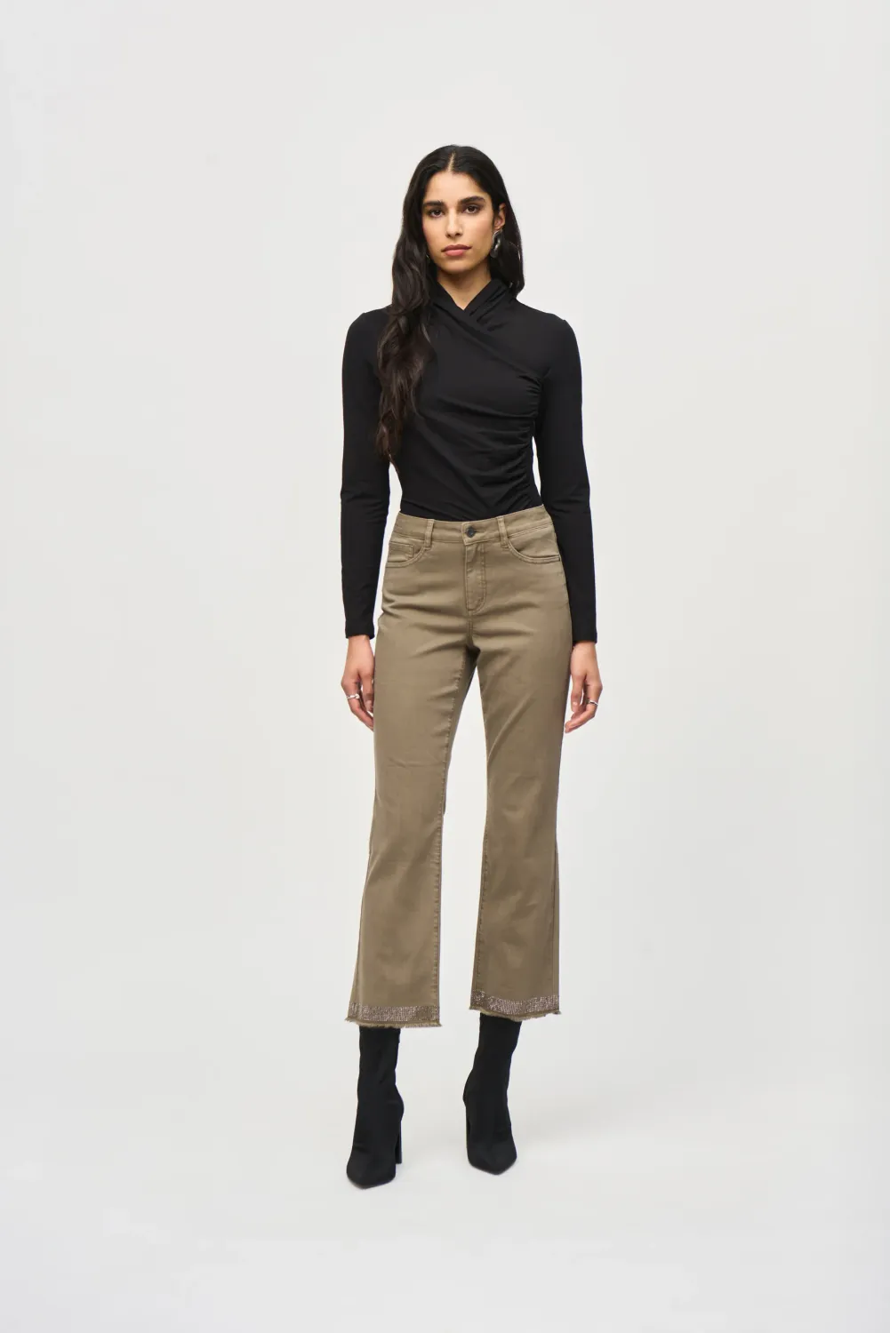 Ribkoff Denim Frayed Hem Pants - 243964
