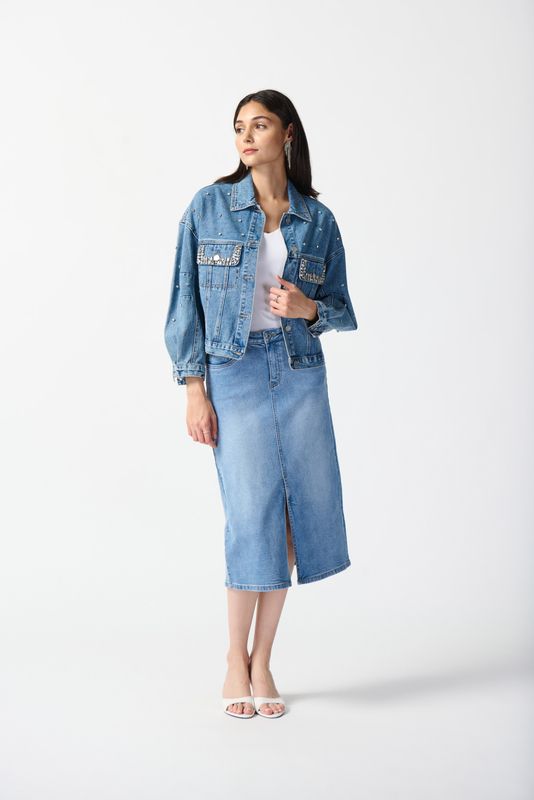 Ribkoff Embellished Denim Boxy Jacket 242917