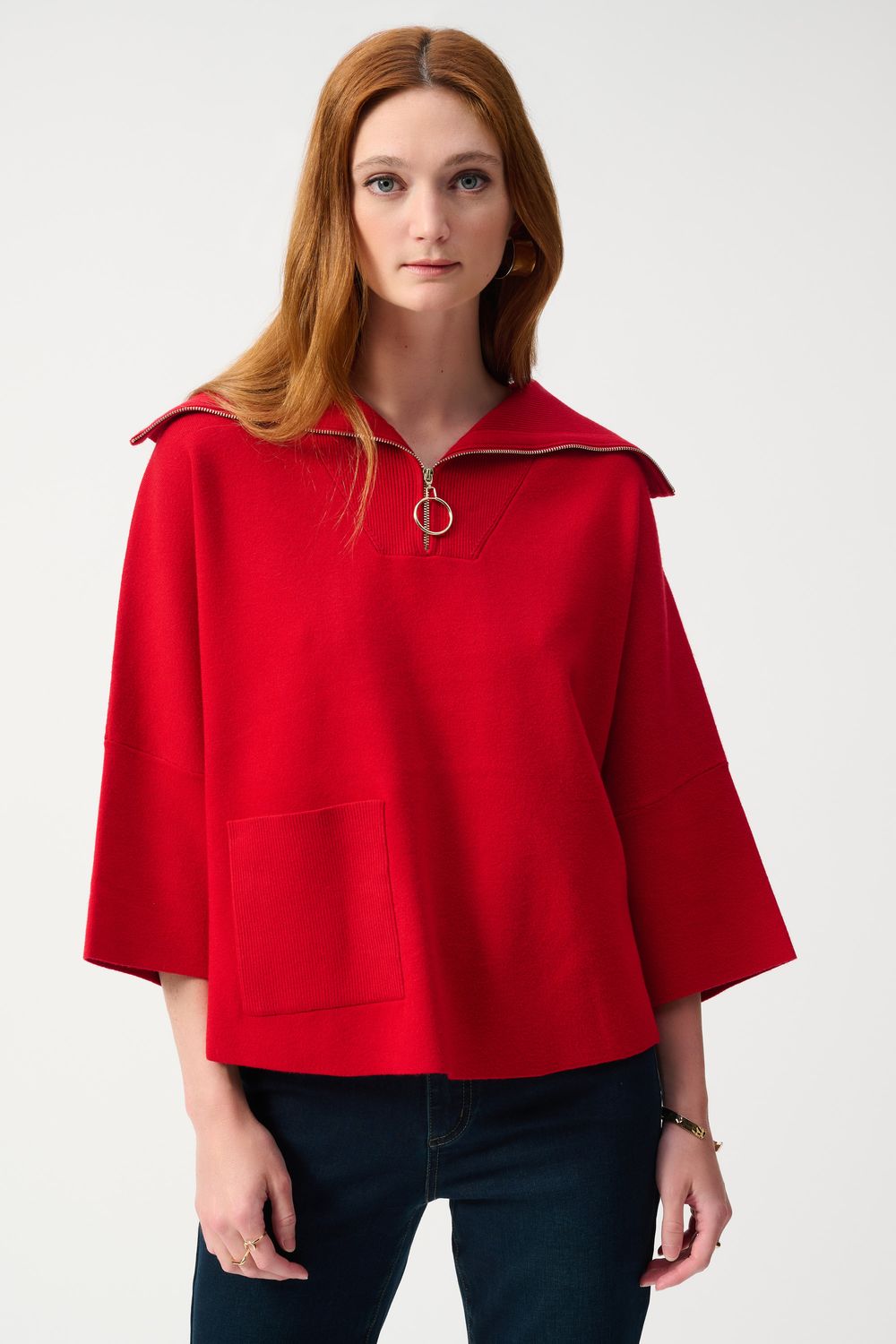 Ribkoff Dolman Sleeve Top - 243954, Color: 3229 - Red, Size: Small
