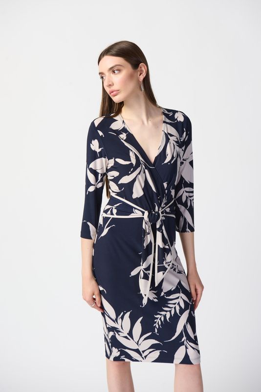 Ribkoff Floral Print Silky Knit Wrap Dress - 241056
