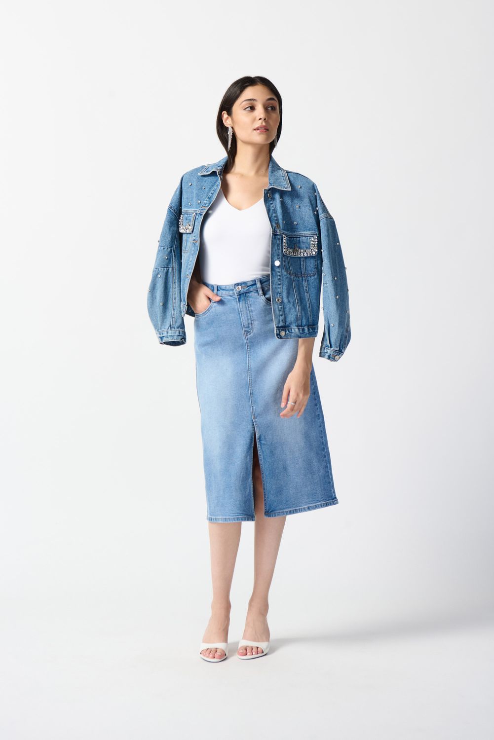 Ribkoff Knee-length Denim Skirt - 242919