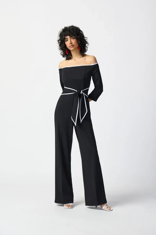 RIbkoff Scuba Crepe Wide-Leg Jumpsuit - 241009