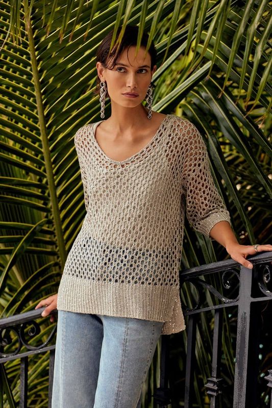 Ribkoff Sequence Sweater Top - 241922
