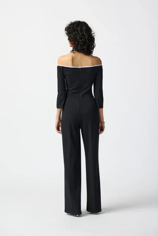 RIbkoff Scuba Crepe Wide-Leg Jumpsuit - 241009