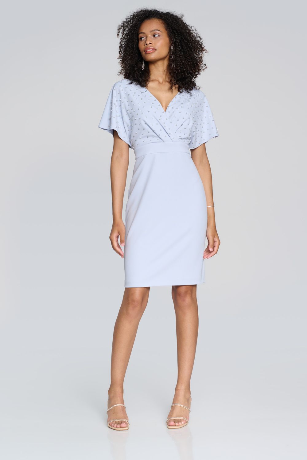 Ribkoff Scuba Crepe Wrap Dress with Pearl Detail 241761