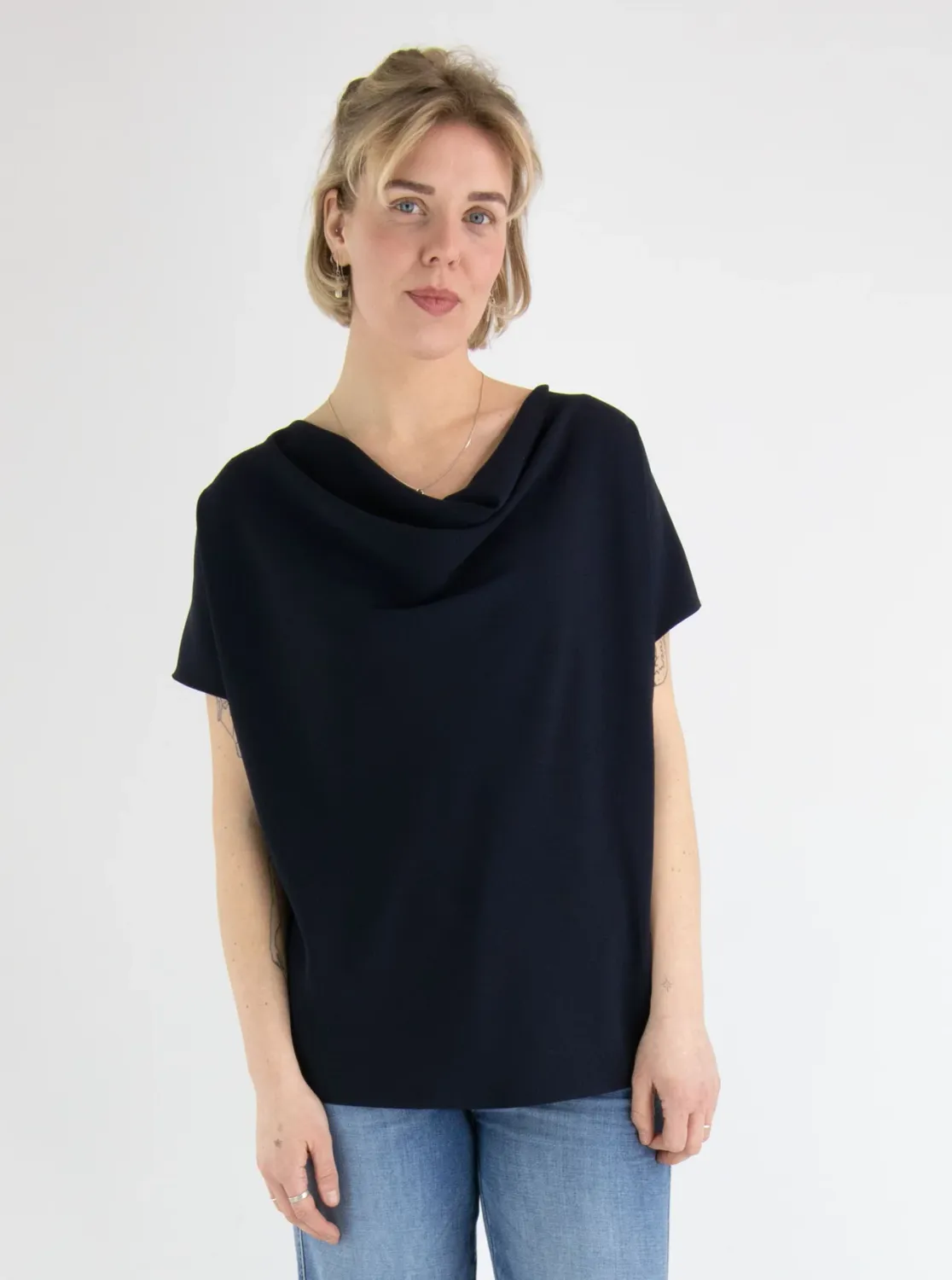 Ribkoff Woven Cowl Neck Top 241099