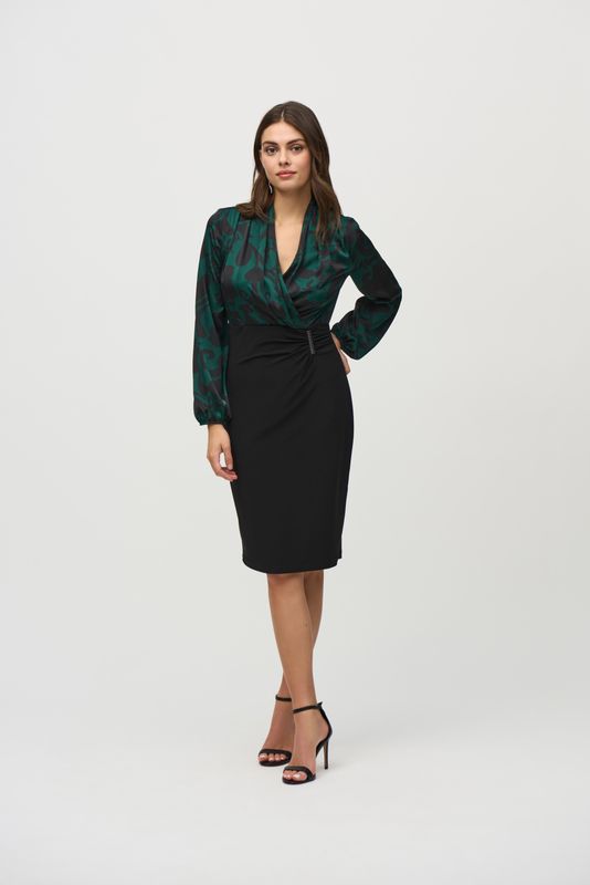 Ribkoff Silky Knit/Satin Paisley Dress - 244128