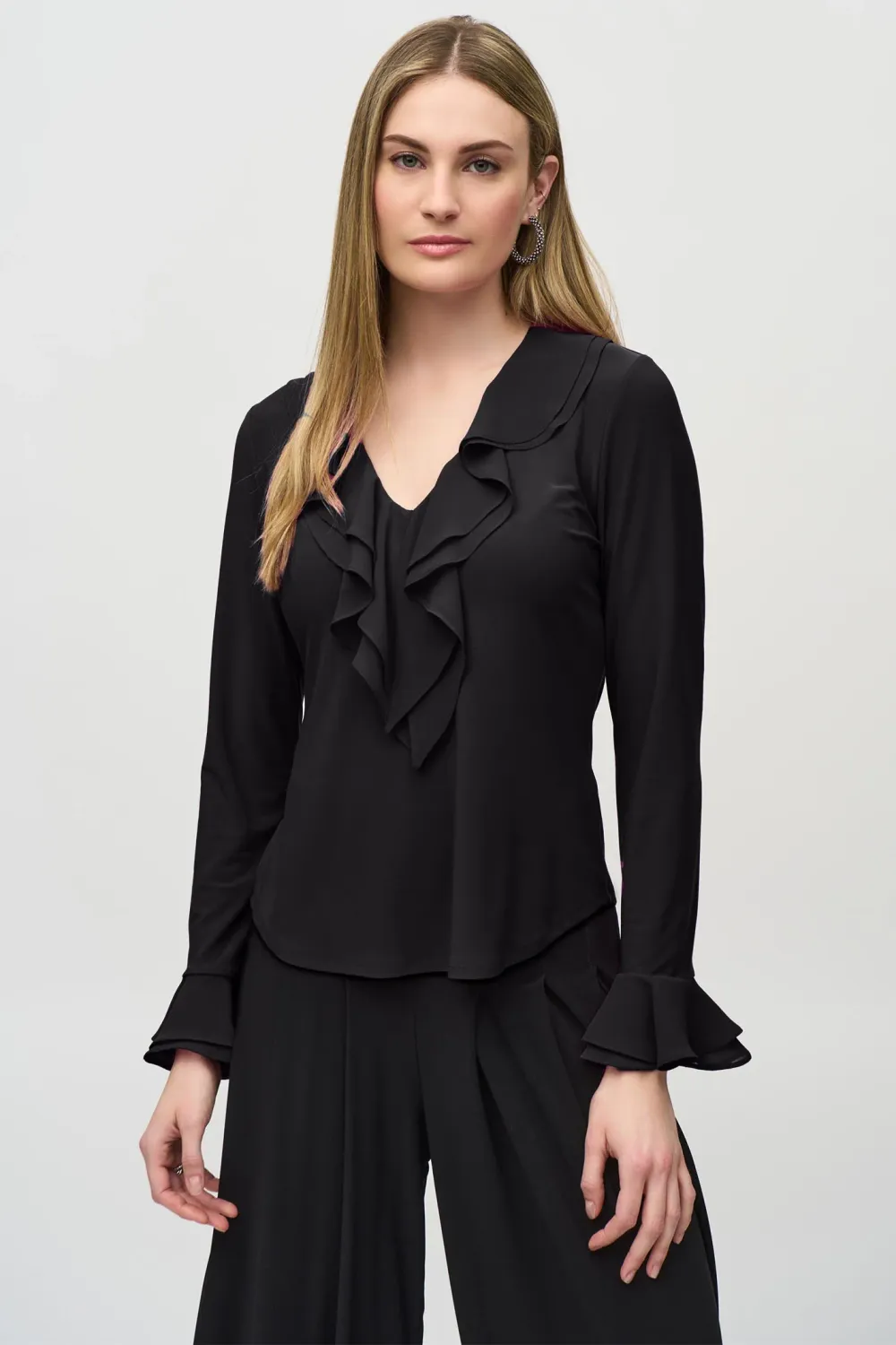 Ribkoff Knit/Chiffon Fitted Top - 244096