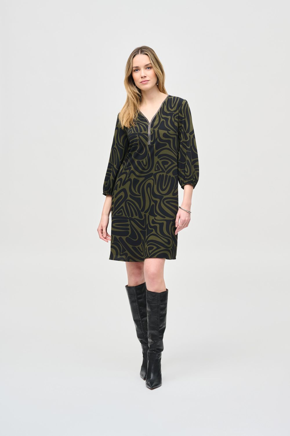Ribkoff Woven Abstract Print A-Line Dress - 243154