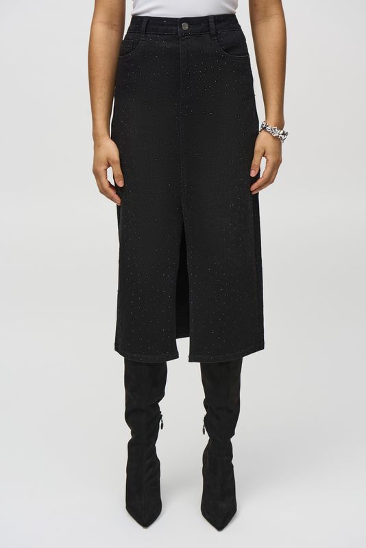 Ribkoff Denim Pencil Skirt w/ Rhinestones - 244944