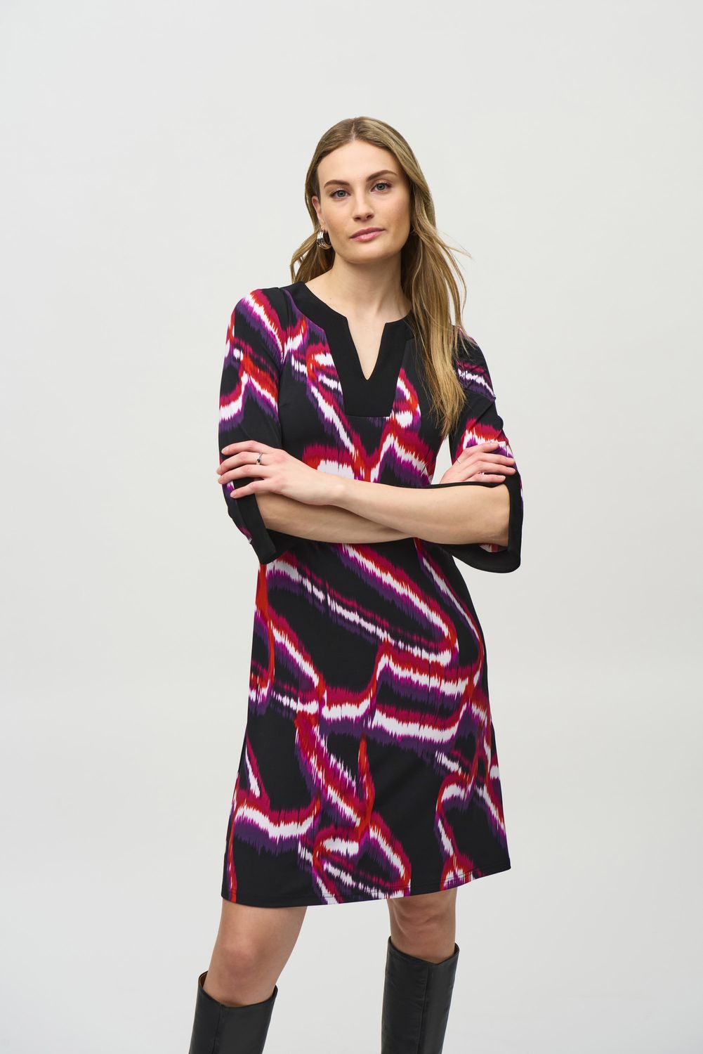 Ribkoff Silky Knit Abstract Print A-Line Dress - 244249