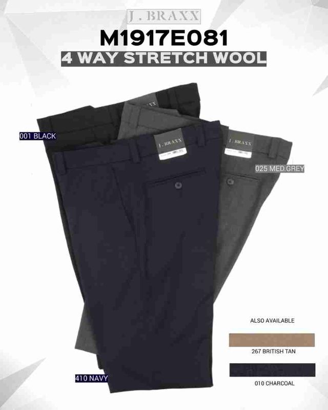 J. Braxx 4 Way Stretch Wool Dress Pant - M1917E081