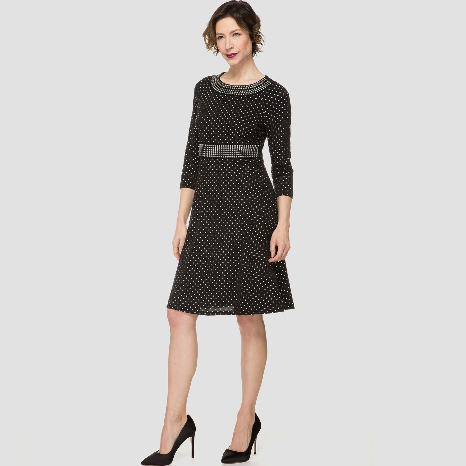Ribkoff Fit &amp; Flare Microdot Dress 191796