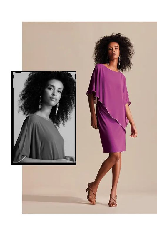 Ribkoff Rhinestone Cape Dress 221353