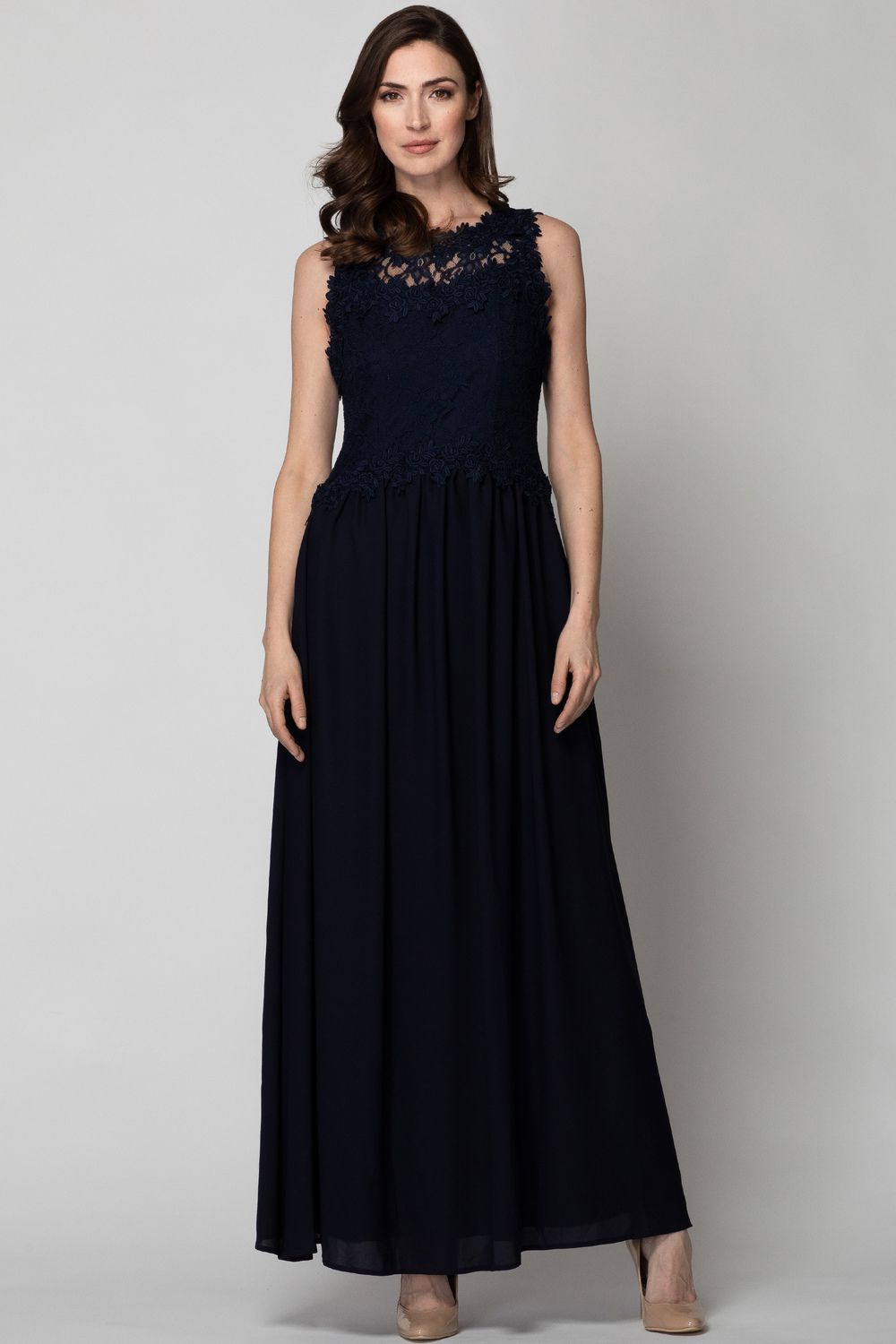 Ribkoff Long Gown w/Lace Bodice 191516