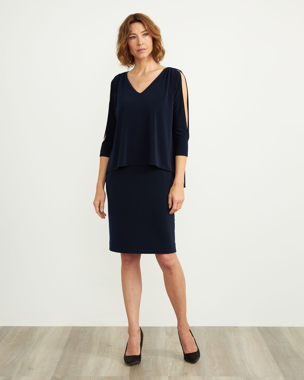 Ribkoff Shift Dress With Slit Sleeves 204109