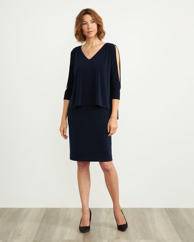 Ribkoff Shift Dress With Slit Sleeves 204109