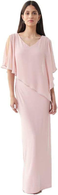 Ribkoff Silky Knit Chiffon Layered Gown 221385