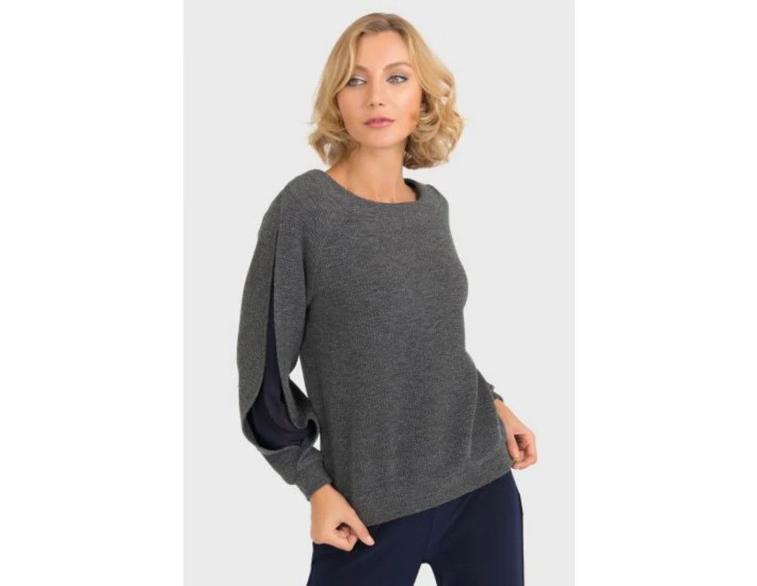 Ribkoff Top w/ Chiffon Inlay in Sleeve 193477