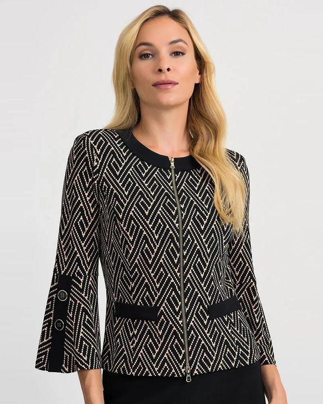 Ribkoff Geomeytric Print Zip Up Jacket 201489