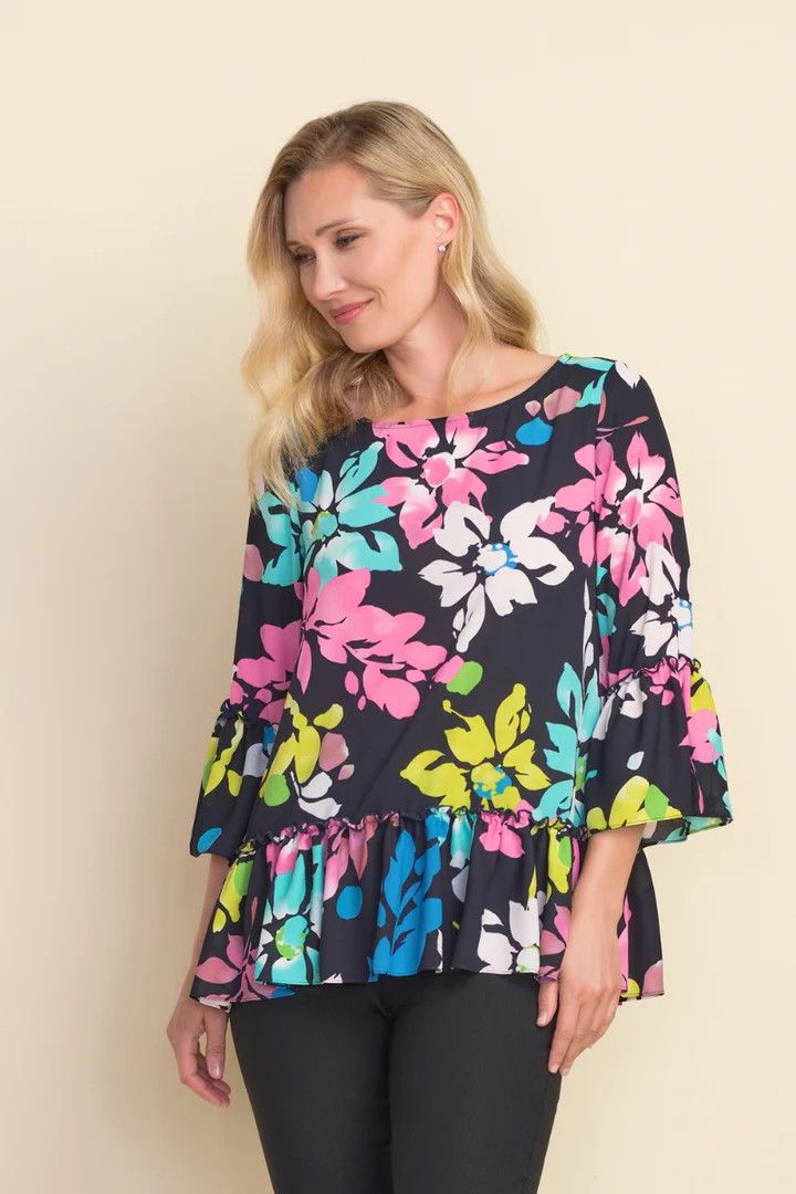 Ribkoff Floral &amp; Ruffled Top 212163