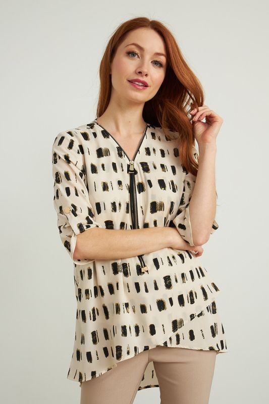 Ribkoff Printed Zip Top 212092