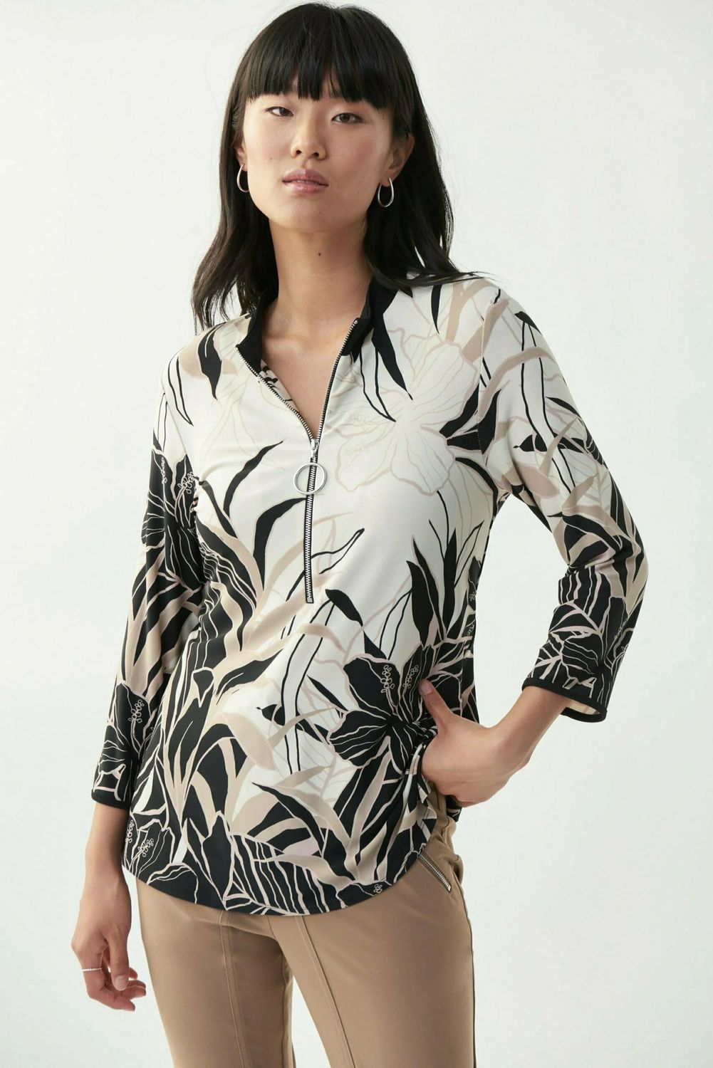 Ribkoff Palm Print Top 221118