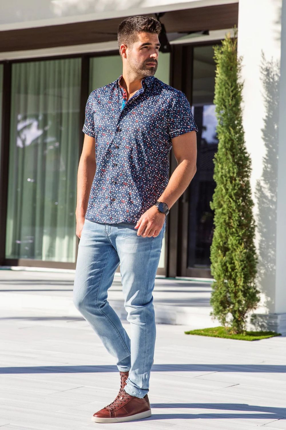 Au Noir Stretch S/S Sport Shirt - Spiro