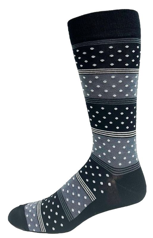 Key Black Sock w/ Dots 5871-13