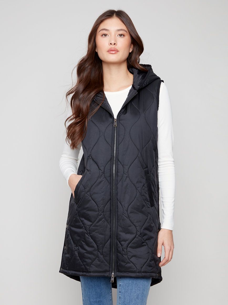 Charlie B Long Puffer Vest - C6365