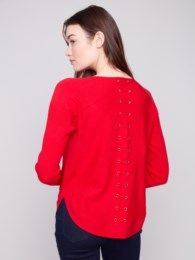 Charlie B Sweater w/ Back Lace C2170Z